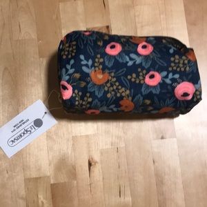 Le sport sac navy floral makeup bag